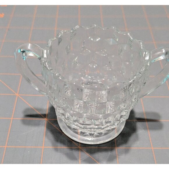 Vintage Fostoria American Clear Glass Cream & Sugar Set - Picture 12 of 12